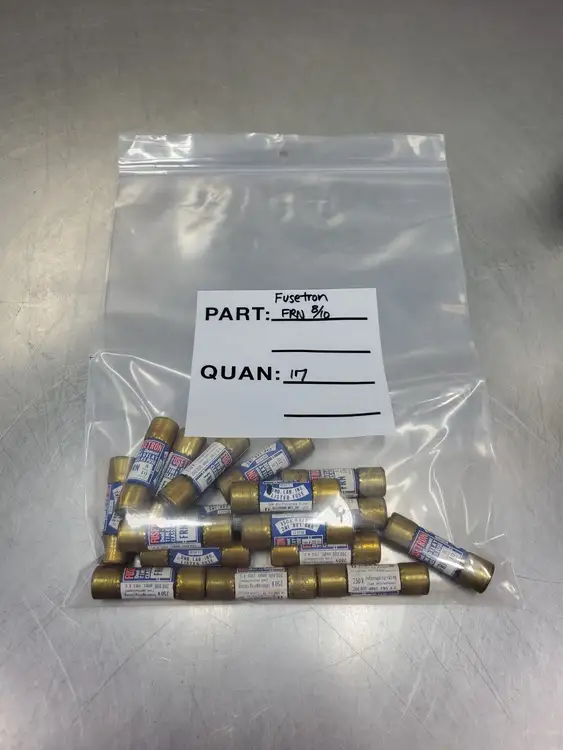 Used BUSSMANN FUSETRON FRN-8/10 Dual-Element Time Delay Fuse, 8/10A, 250V, Lot of 17 Fuses | Palmetto Automation #1155945