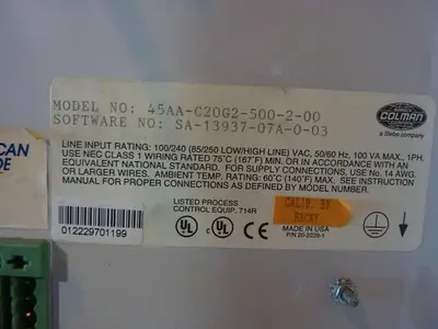 USED BARBER COLMAN 45AA-C20G2-500-2-00