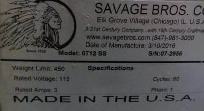Used 2016 SAVAGE BROS CO. 0712-SS Bowl Lifts California US | BakeryEquipment.com #1554313