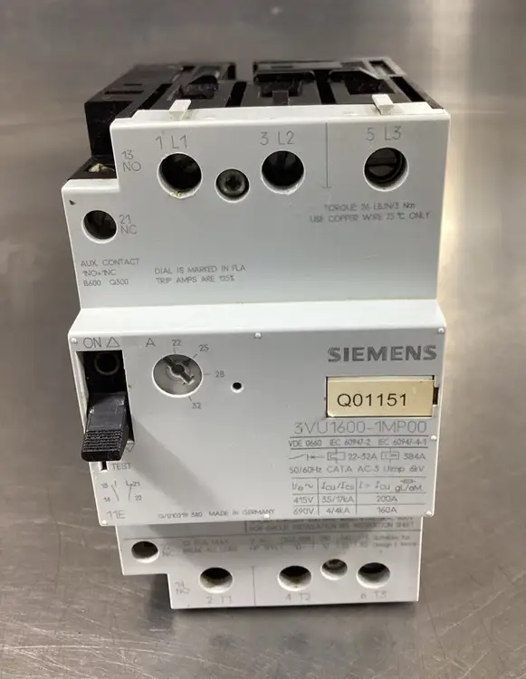 Used Siemens 3VU1600-1MP00 Motor Controllers South Carolina US | Palmetto Automation #1159111