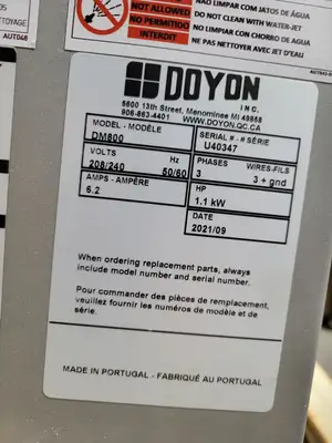 Doyon DM800 French Bread Moulder For 1 3/4 To 42 1/3 Oz Loaves