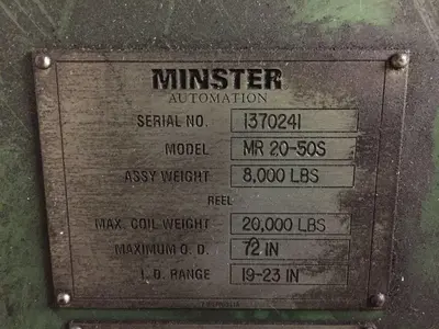 20,000 LB x 50" x .040" Minster Servo Feed Line