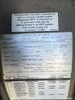 Used GENERAC MG0300 Diesel Generators Illinois US | Aaron Equipment #1354043