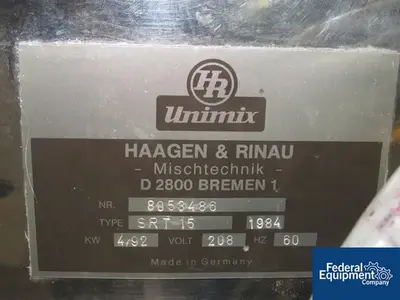 USED Haagen & Rinau 15 Liter Haagen & Rinau Planetary Mixer, Model SRT-15, S/S