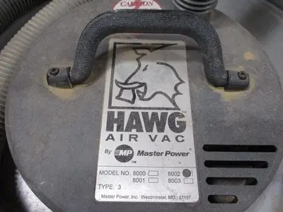 MASTER POWER HAWG 8002, TYPE-3, 55 GALLON PNEUMATIC VACUUM