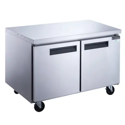 New | in-Stock Dukers New Dukers DUC60R 2-Door Undercounter Commercial Refrigerator in Stainless Steel Undercounter Refrigerators Illinois US | Falcon Restaurant Supply #1376253