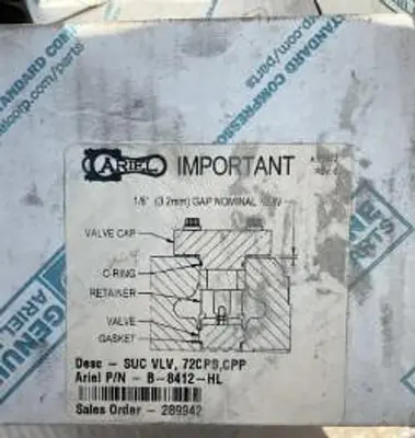 Ariel 72cps Suction Valve PN B-8412-HL