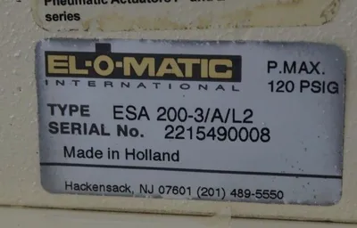 NEW ELOMATIC ESA 200-3 PNEUMATIC ACTUATOR W/ WC-810-F3 VALVE ESA2003, WC810F3