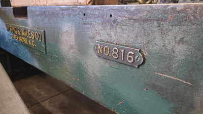 U14507C Wysong 816 shear with squaring table
