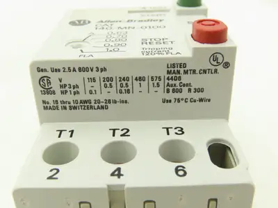 Allen Bradley 140-MN-0100 Manual Motor Starter 1.5Hp 600v 3Ph 0.63-1A Ser C