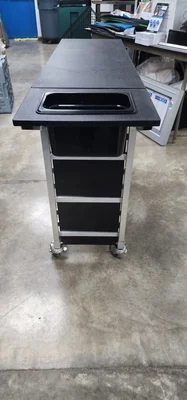 Used Falcon Restaurant Supply Used Half Size Sheet Pan Cart w/Tray 50.5" L x 14" W x 34" H Restaurant Equipment (Miscellaneous) Illinois US | Falcon Restaurant Supply #1376397