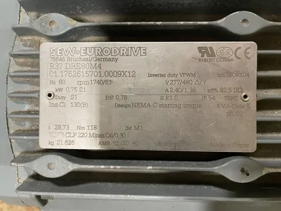 Sew Eurodrive R37DRE80M4 Speed Drive / Gear Reducer 0.75kW 61/1740rpm 51