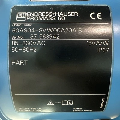 USED Endress+Hauser 60AS04-SVW00A20A1B