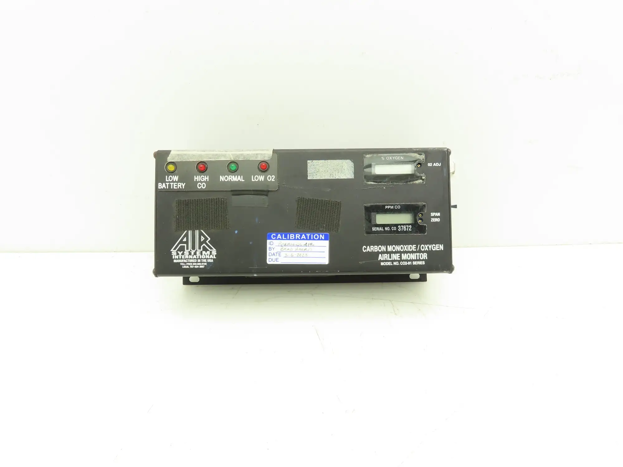 Air Systems International CO2-91 Carbon Monoxide / Oxygen Airline Monitor