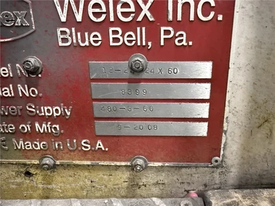 60" Wide Welex Sheet Stack, 12" Top Roll, 24" Middle And Bottom Roll