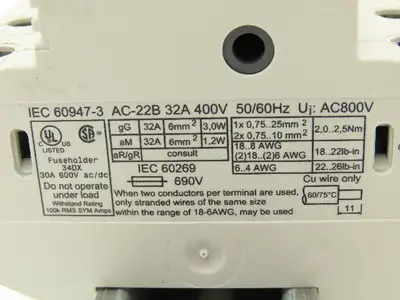Italweber 2301038 BCH 1x38 Fuse Holder 1-Pole 32A 600V 18-8AWG 10x38 Lot of 11