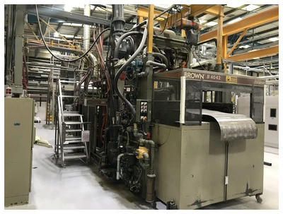 40" Brown model B4042 thermoforming line with , B4042 former and T340 trim press. New 1996