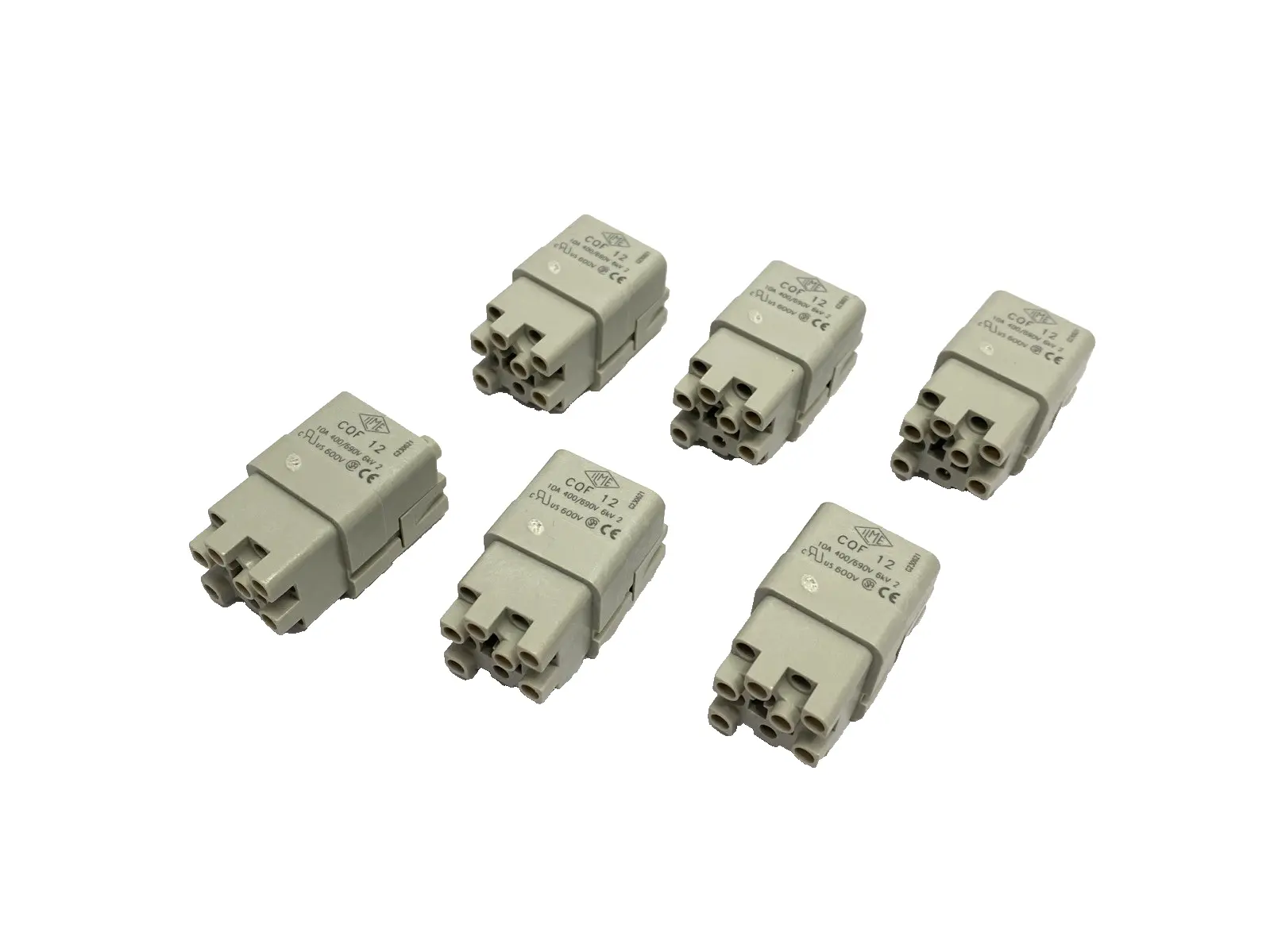 CQF 12,CQF-12 | ILME CQF 12 Female Crimp Connector Insert 12-Pole + PE 10A LOT OF 6 - New