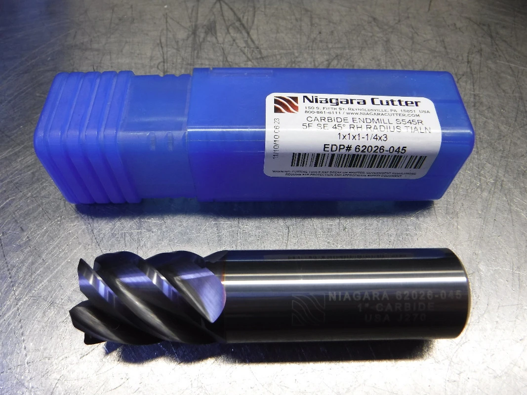 Niagara Cutter 1" 5 Flute Carbide Endmill 1" Shank 1x1x1-1/4x3 (LOC2323B) *