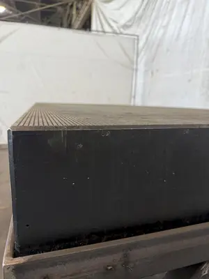 50" X 124" DRILLED & TAPPED STEEL LAYOUT TABLE W/ STAND. STOCK # 0667025.