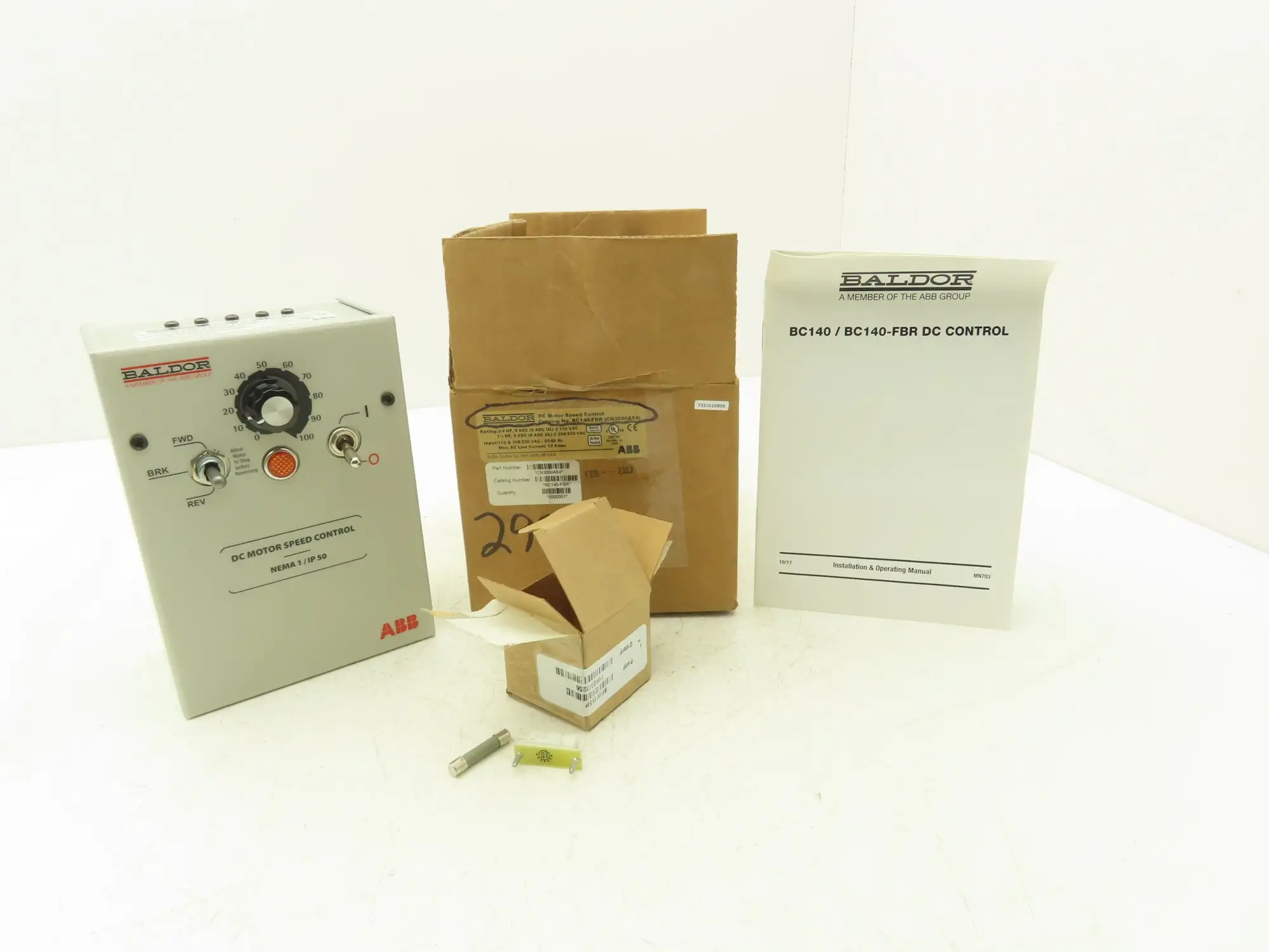 Baldor ABB BC140-FBR DC Motor Speed Control Drive 115/230V Input  8 ADC Output