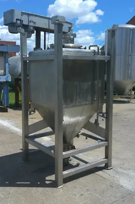 SPC9196  Tank 225 gallon Schafer Container Systems liquid tote, Stainless Steel