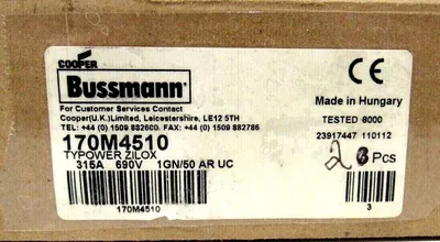 LOT OF 2 NEW BUSSMANN 170M4510 FUSES