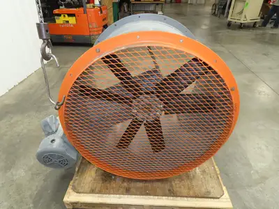 JBI 8049-EK Tubeaxial Fan 34" Belt Drive 5 Hp Motor 230/460V Intake 6 Blade