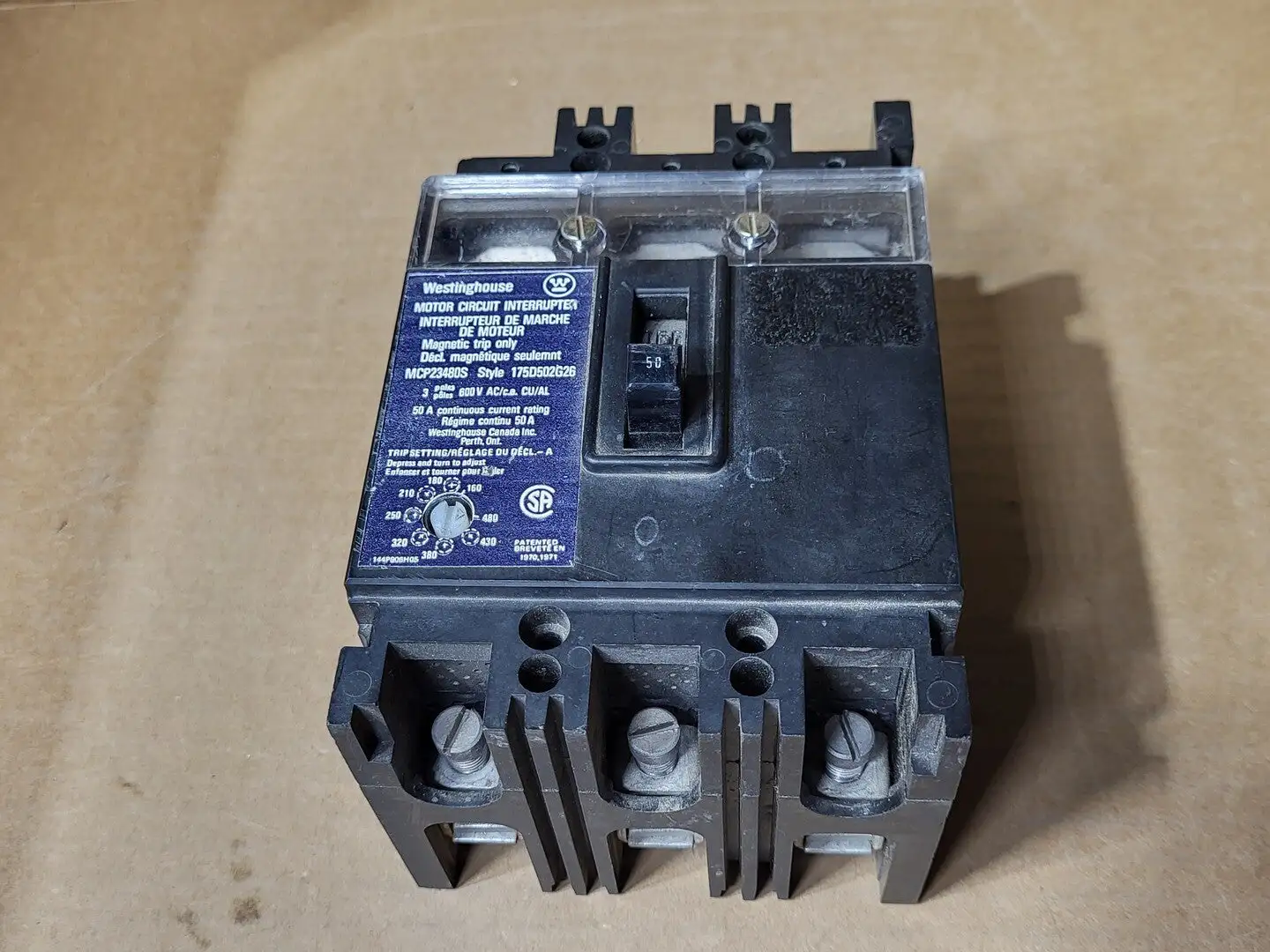 USED WESTINGHOUSE MCP23480S