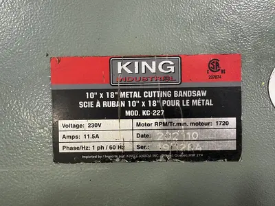 Used 2021 KING INDUSTRIAL KC-227 Saws (Misc) Ontario CA | Trader Machinery Inc #1493430