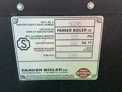 Used 1999 PARKER BOILER CO HT5000 Chemical & Process Equipment Ohio US | HGR 24 #1266277