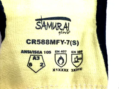 NEW SAMURAI CUT RESISTANT WORK GLOVES SIZE SMALL LEVEL 5 SAFETY