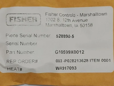 NEW Fisher G10599X0012