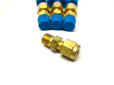 USED SWAGELOK BRASS COMPRESSION TUBE FITTING 3/16" TUBE 1/8" MNPT
