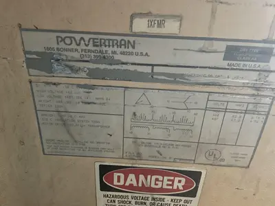 51 KVA POWERTRAN 460 TO 460Y/266 VOLT ELECTRIC TRANSFORMER: STOCK #10822