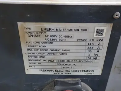USED 2016 YASKAWA ELECTRIC / MOTOMAN YRMS165/MH180A00