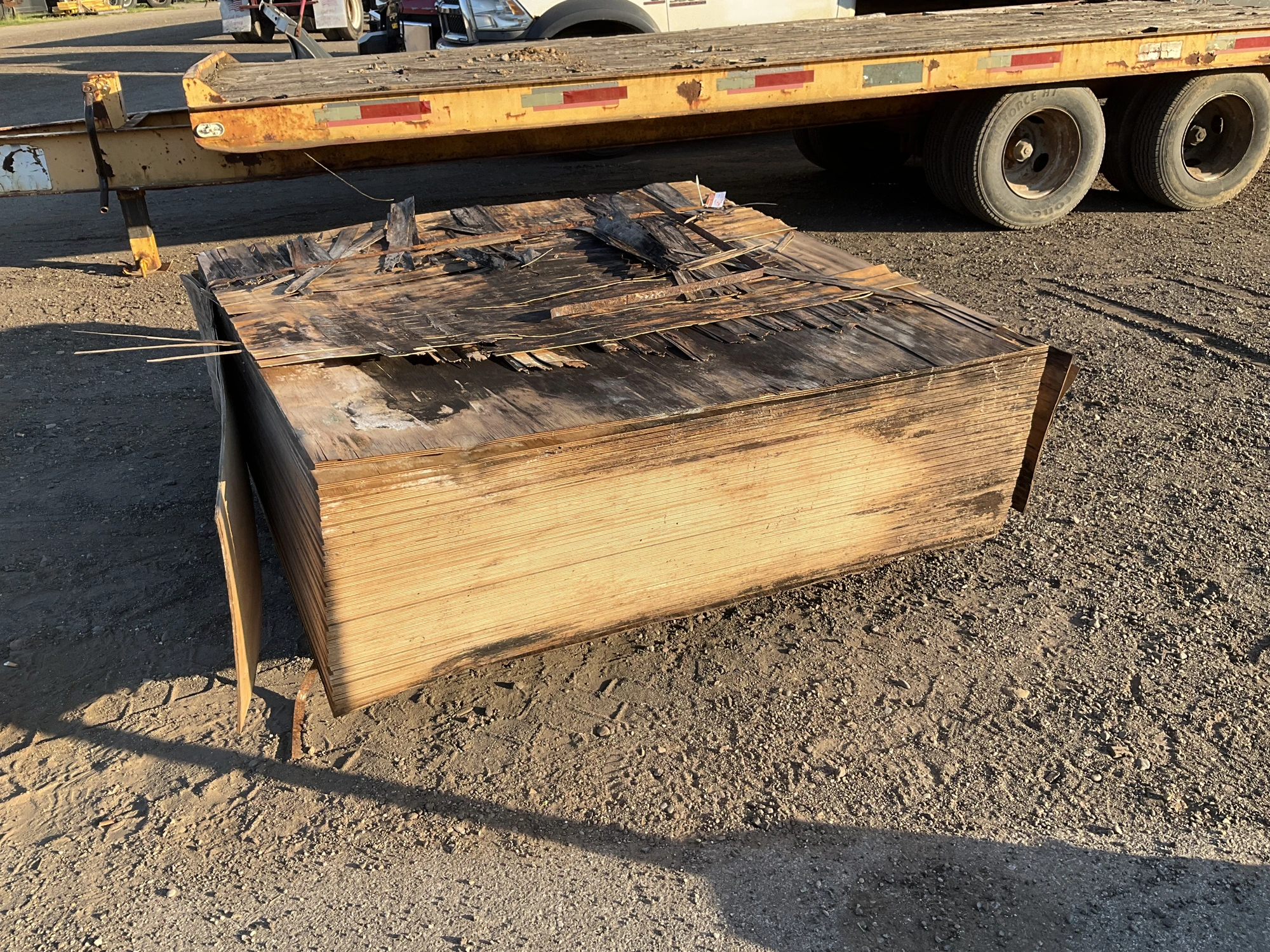 (44) sheets of 60” x 60” x 11/32” birch plywood - all are weathered/have water damage