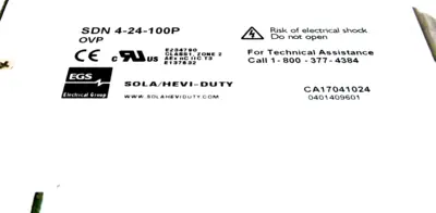 NEW SOLA SDN-4-24-100P POWER SUPPLY SDN424100P