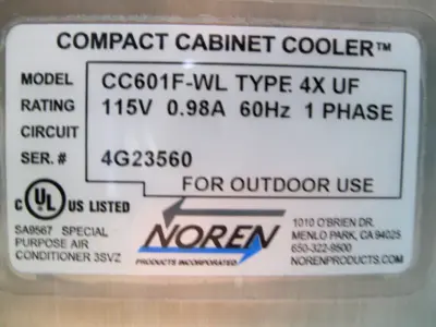 USED Noren Products CC601F-WL