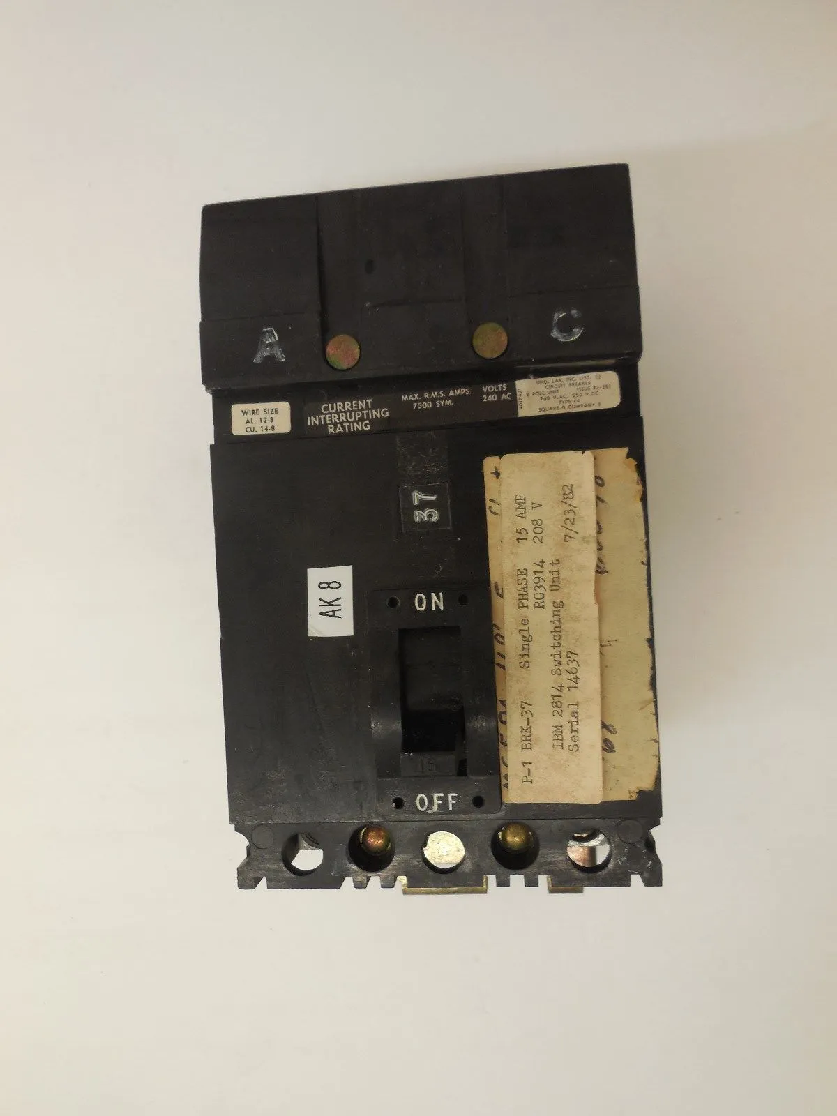 USED SQUARE D FA-22015-AC CIRCUIT BREAKER FA22015AC