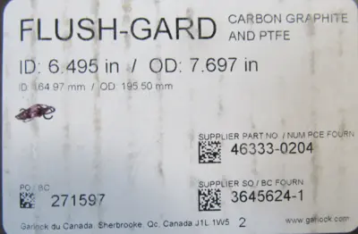 NEW GARLOCK 46333-0204 FLUSH-GARD SEAL 463330204