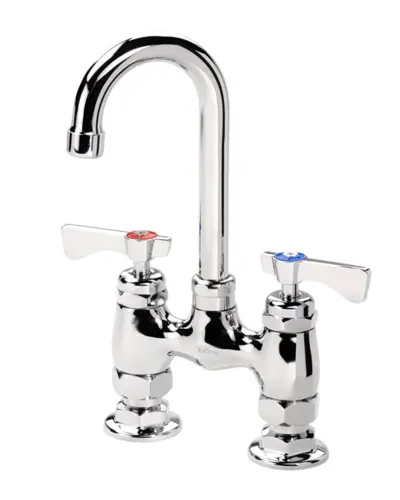 Krowne 15-425L Deck Mount Faucet - 3 1/2" Gooseneck Spout, 4" Centers