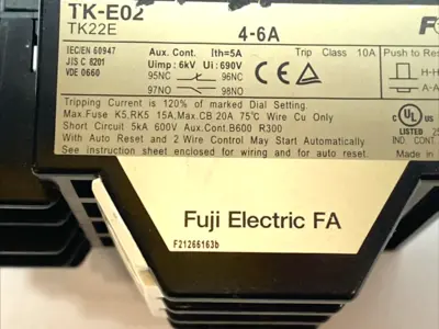 Used Fuji Motor Starter Contactor & Overload TK-E02 Starters Michigan US | Maverick Industrial Sales #1402078
