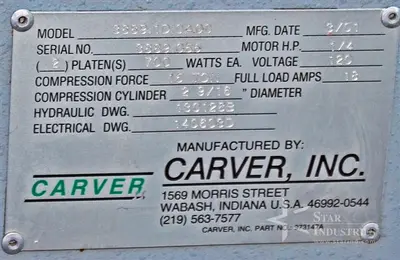 Used 2001 _UNKNOWN_ _UNKNOWN_ Heated Platen Hydraulic Press California US | Star Industries #1255037