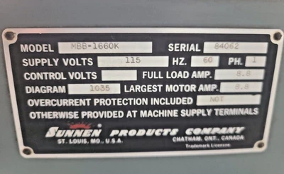 Used Sunnen MBB-1660K Hones California US | Amiron Machinery #1229830
