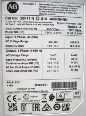NEW Allen-Bradley 20F-11ND014JA0NNNNN