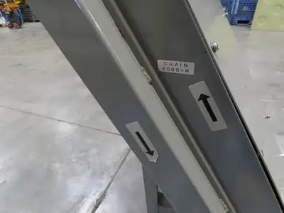Enomoto Hinge Belt CNC Chip Conveyor 15"x 88" Infeed 46" Discharge 220V 3PH