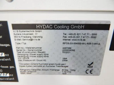 Used H.I.B. SYSTEMTECHNIK RFCS-G3-004500-W-L-R25-7-IW-UL Chillers Texas US | Aucto #1307117