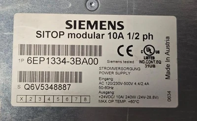 SIEMENS 6EP1334-3BA00 6EP13343BA00 POWER SUPPLY SITOP PSU200M STABILIZED