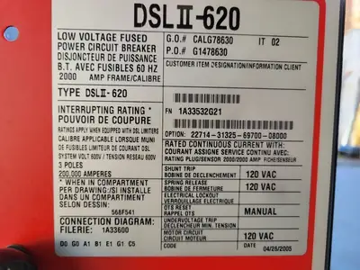 USED 2005 CUTLER-HAMMER DSLII-620